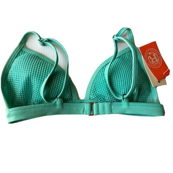 Roxy Green Ready Made Reversible Fixed Tri Bikini Top Size S - Picture 5 of 8